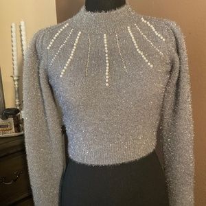Long sleeve Crop top sparkles sweater